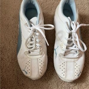 Puma Light Blue and White Sneakers